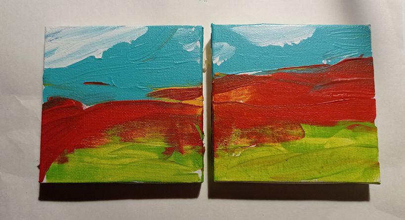 paisaje random de pintura arrastrada (acrílico)