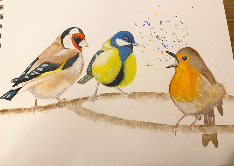 My project for course: Artistic Watercolor Techniques for Illustrating Birds 3