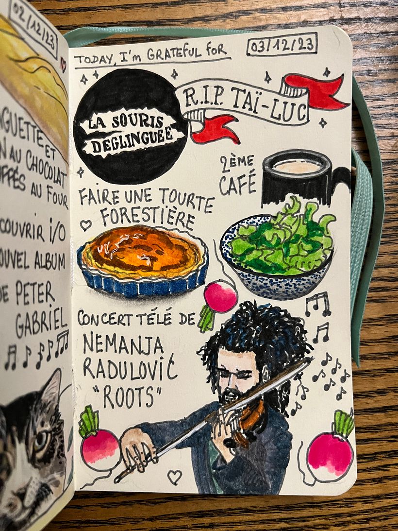 Losing a singer from my youth, listening to a beautiful concert on TV, radishes and baking savoury pie