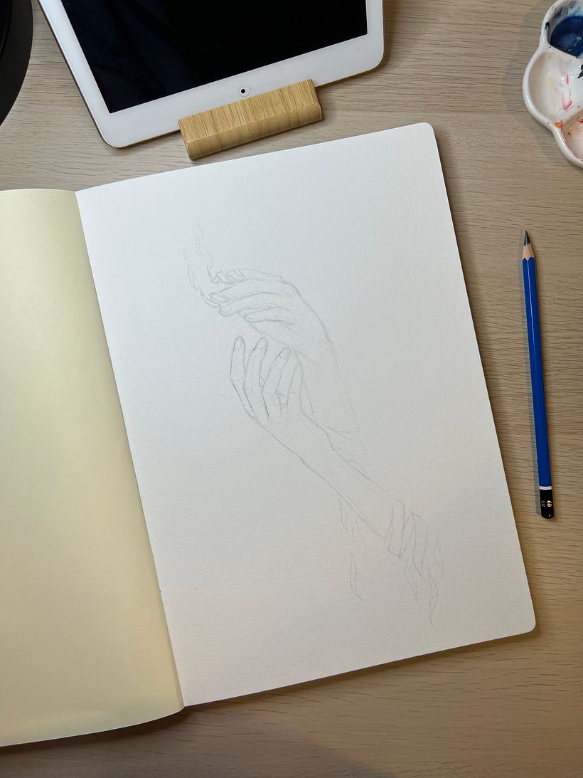 “Unraveling”: My project for course: Illustration of Hands with Expressive Watercolors 5