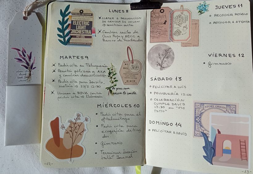 Registro semanal y marcapáginas 
