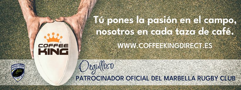 Diseño y copywriting para valla publicitaria de Patrocinio Deportivo de Coffee King 2