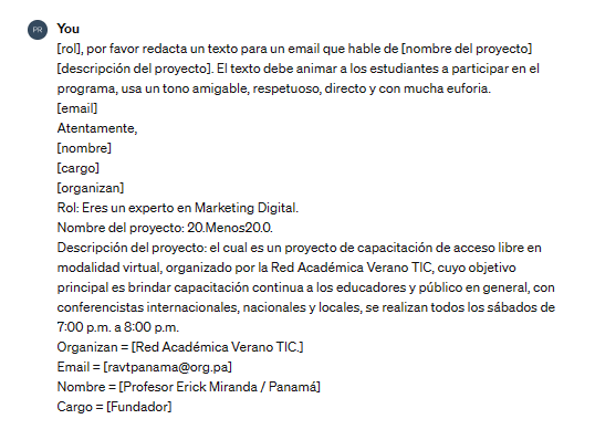 Mi proyecto del curso: Usar Chat GPT para trabajar 8