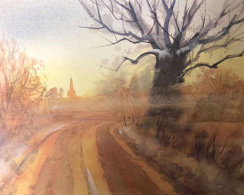 Finally at home. I tried to capture the foggy mood in the motif here.