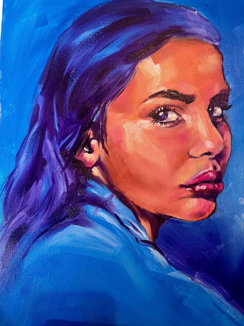 I'm a graphic artist just starting to paint. This is my 3rd portrait. Great course. I really learned a lot. Thank you AJ.
