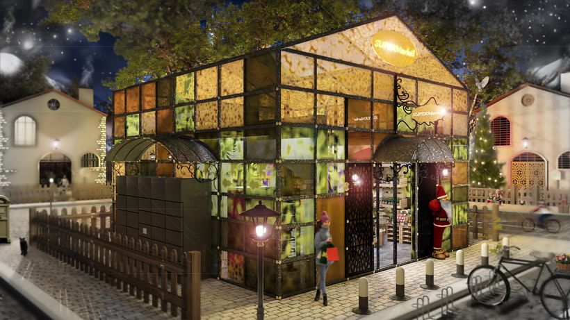 Diseño, modelado, texturizado , iluminación y post producción de un mercado 3