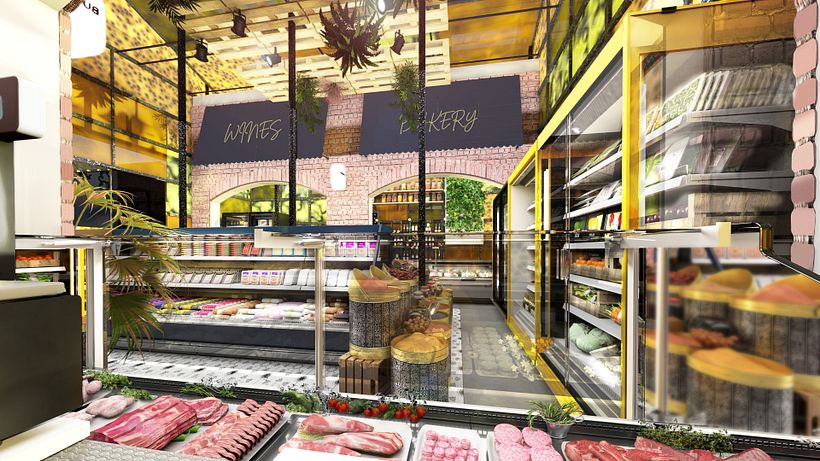 Diseño, modelado, texturizado , iluminación y post producción de un mercado 3
