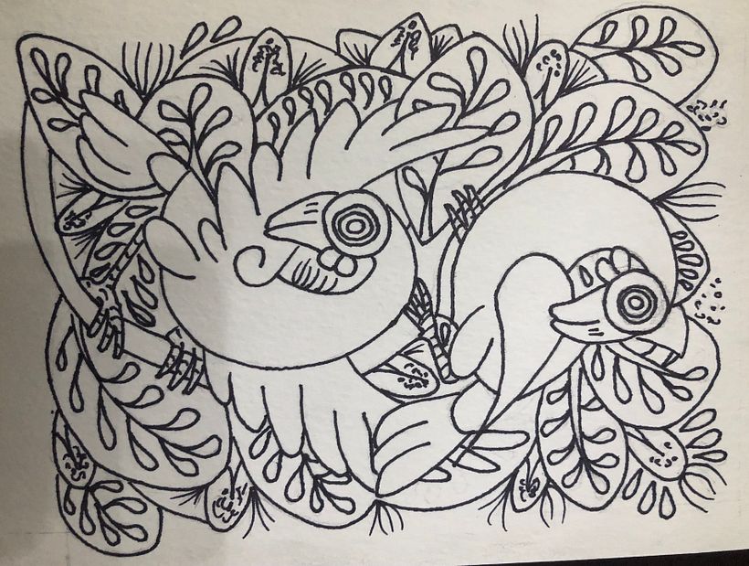 I gathered inspiration and found what I was looking for on the internet; this is the first sketch in my notebook.