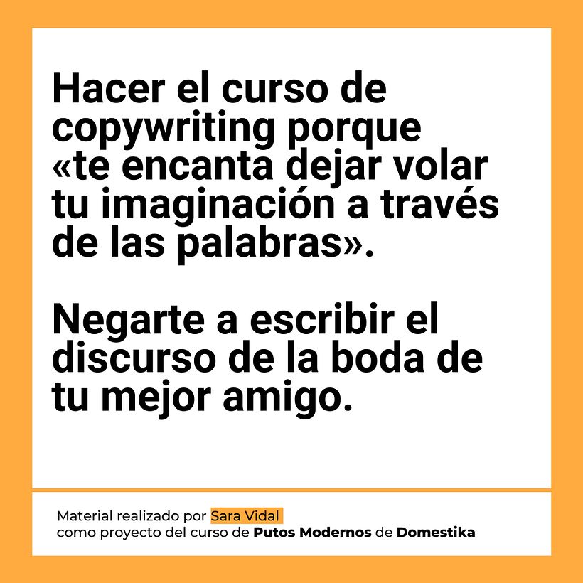 Mi proyecto del curso: Copywriting para copywriters 1