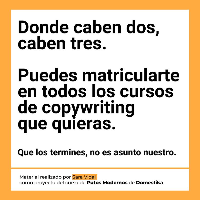 Mi proyecto del curso: Copywriting para copywriters 3