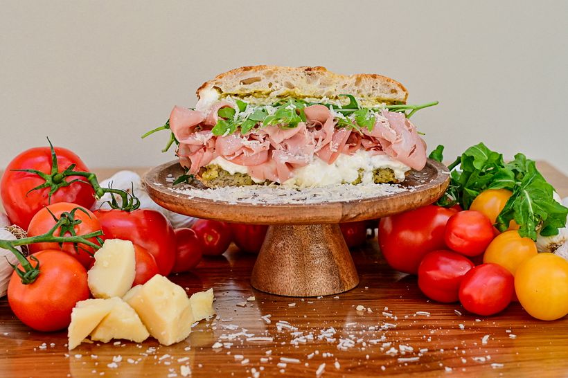 focaccia with mortadella