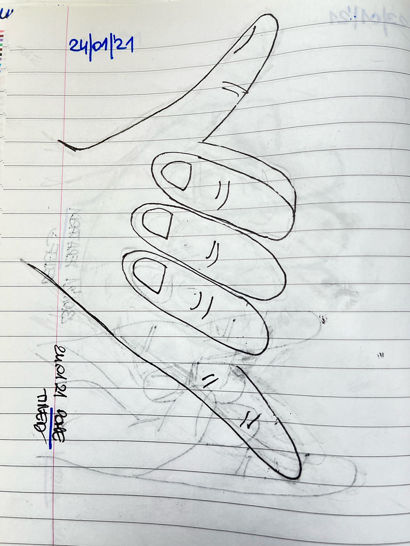 1° cuaderno de dibujos - intento x otra mano 2D..