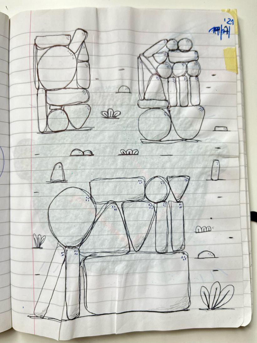 1° cuaderno de dibujos - intento formas