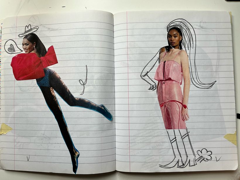 1° cuaderno de dibujos - intento collages (superfun!)