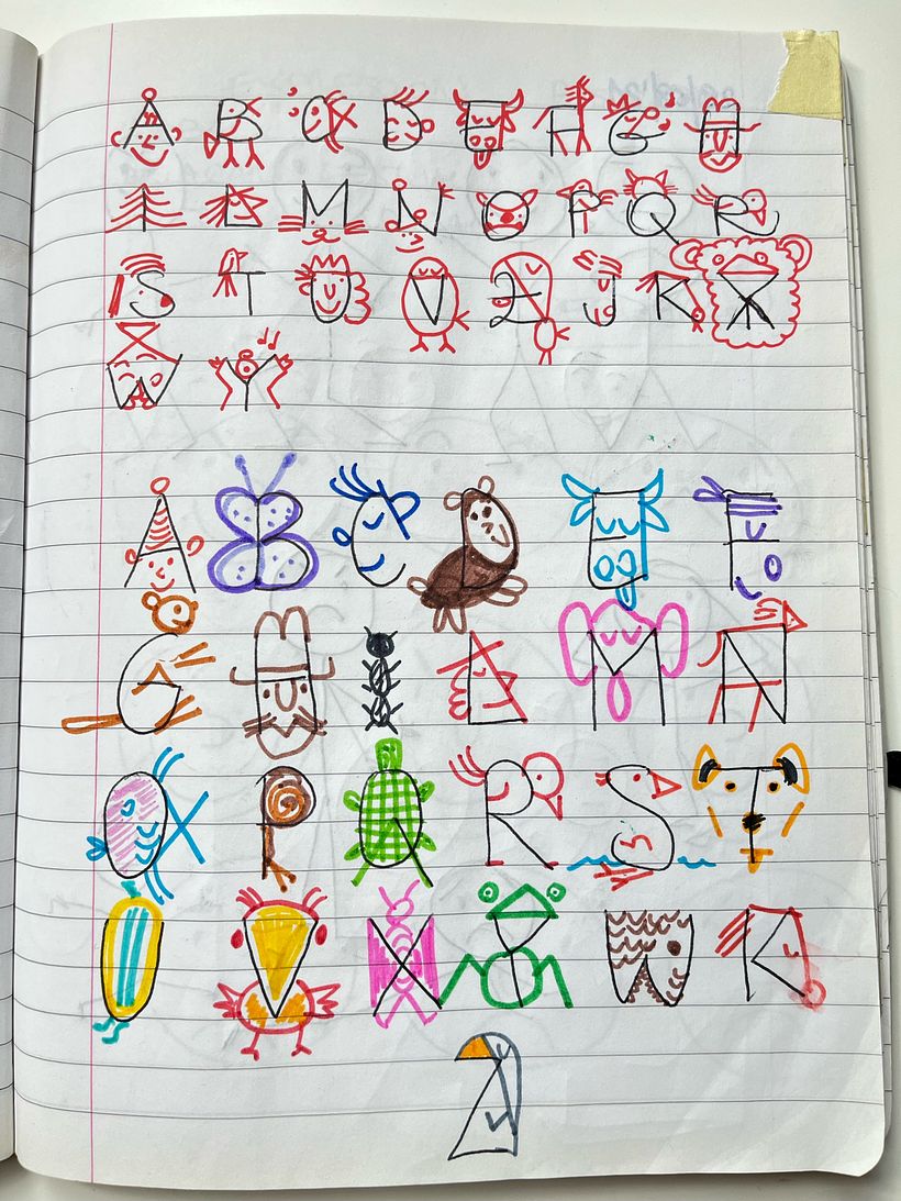 1° cuaderno de dibujos - letras dibujadas (juego)
