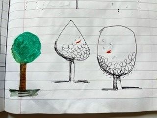 1° cuaderno de dibujos - arboles (con caras)
