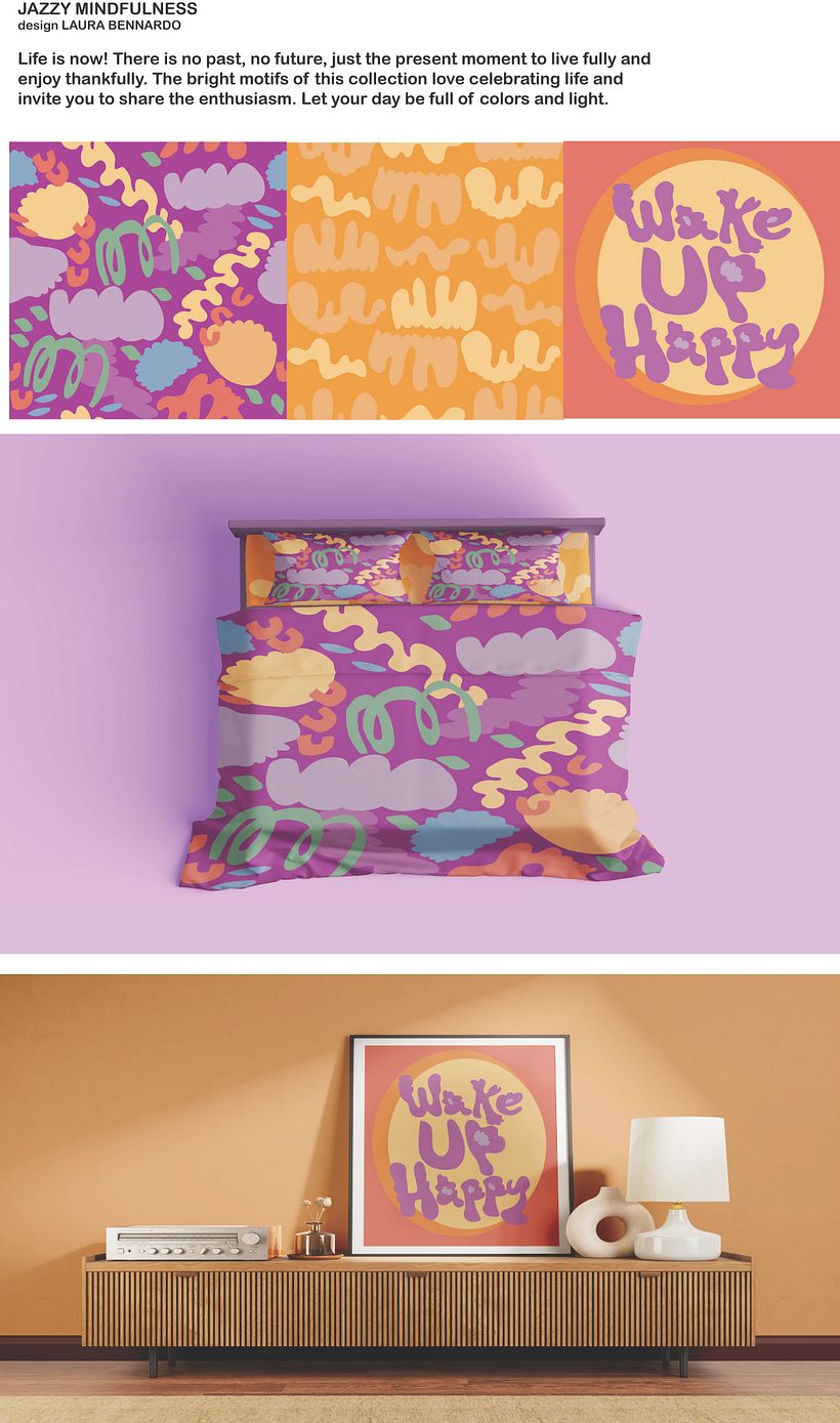 Jazzy Mindfulness *My project for Pattern design for homeware products 1