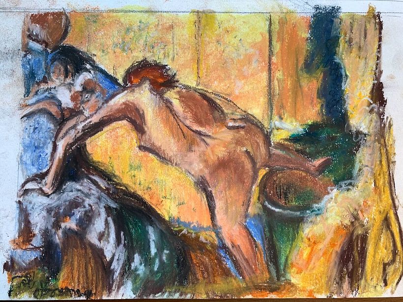 unfinished copy of a pastel Degas