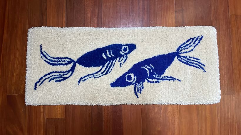 Here's my fluffy rug made with the course of tufting by @atelierpaolo :)