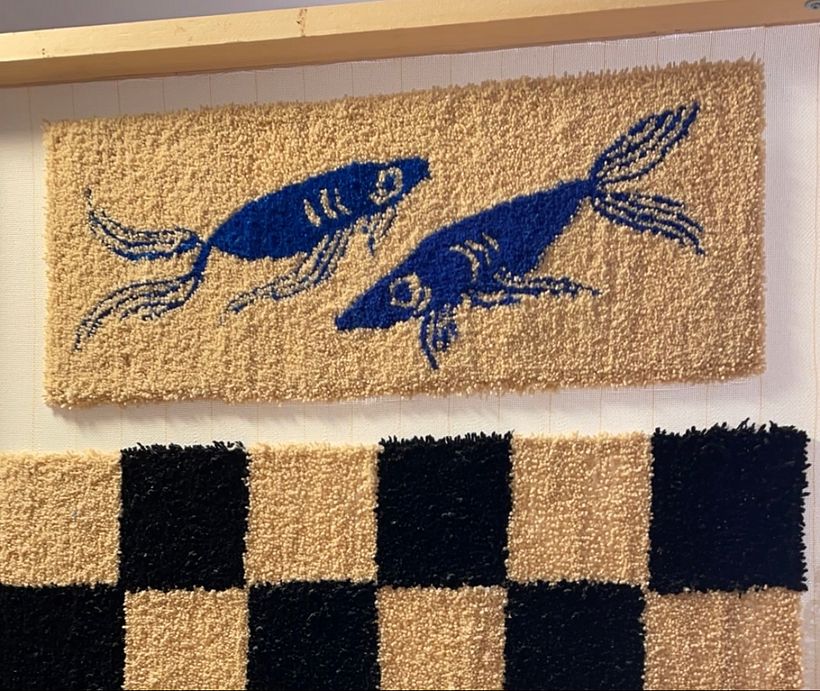 Fish rug 🐟✨My project for course: Tufting Technique for Creating Rugs 3