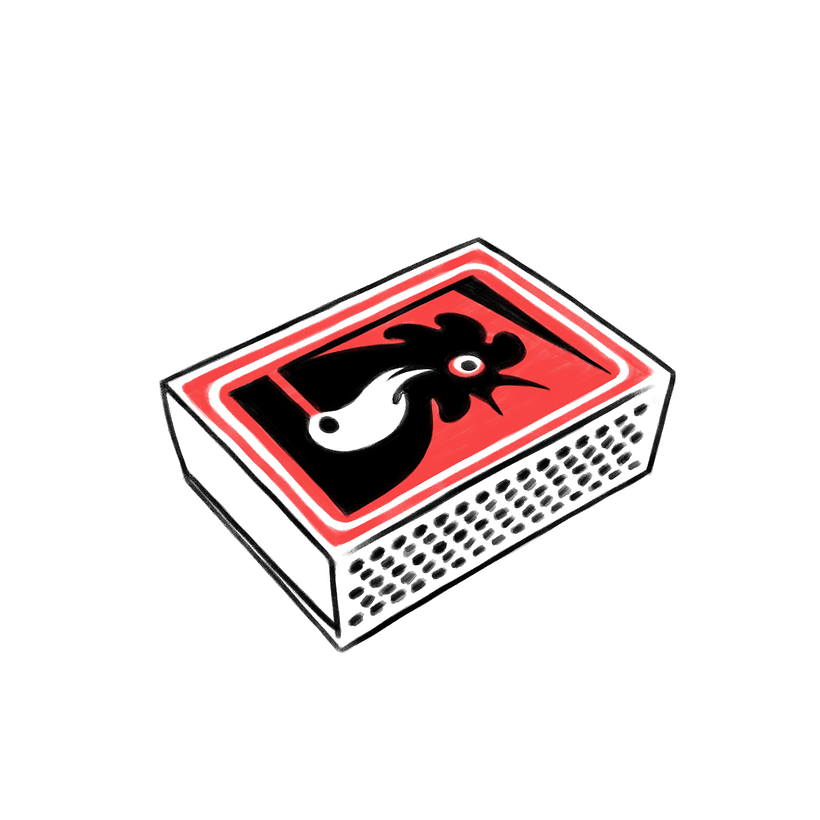 Diseño de tatuaje "caja de cerillas".