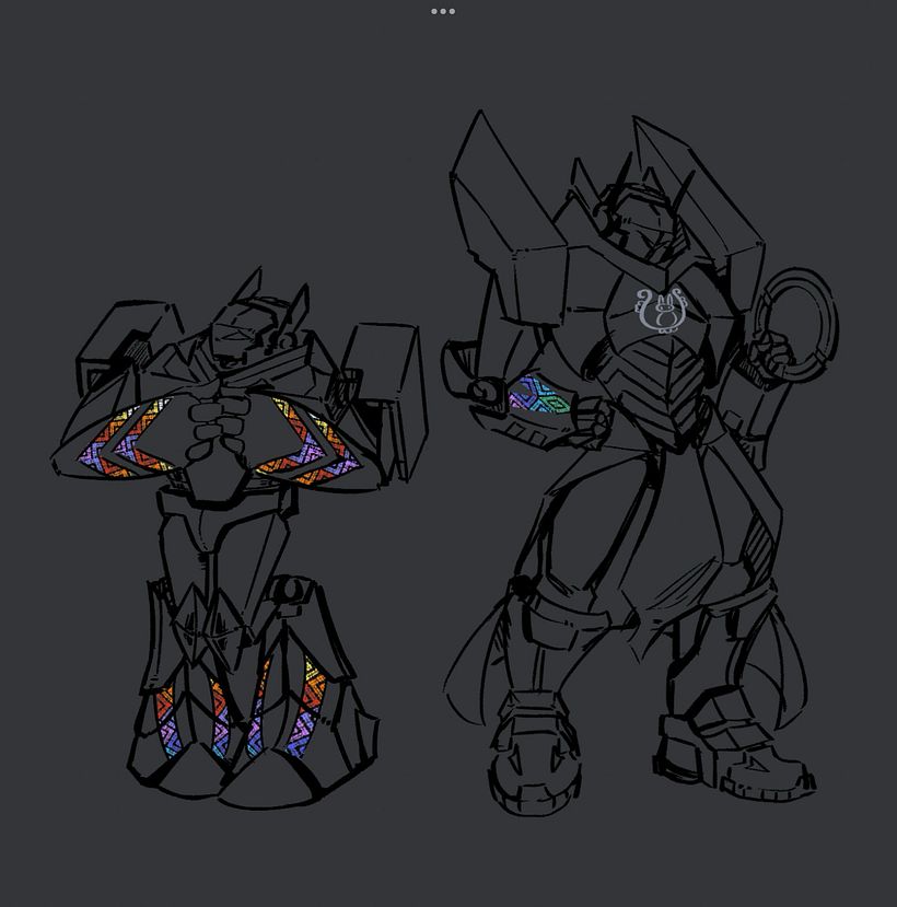 La idea es que este personaje cambie de forma, por ello al final hay dos dibujos c: