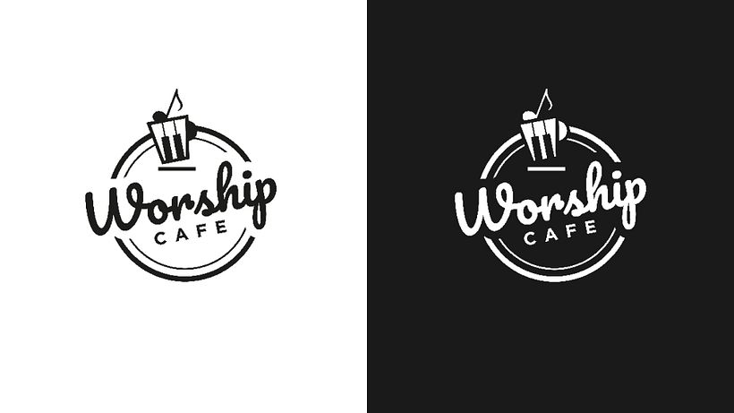 Worship Cafe` Logo Design 5