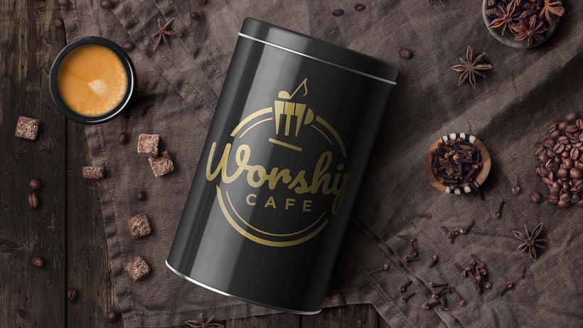 Worship Cafe` Logo Design 10