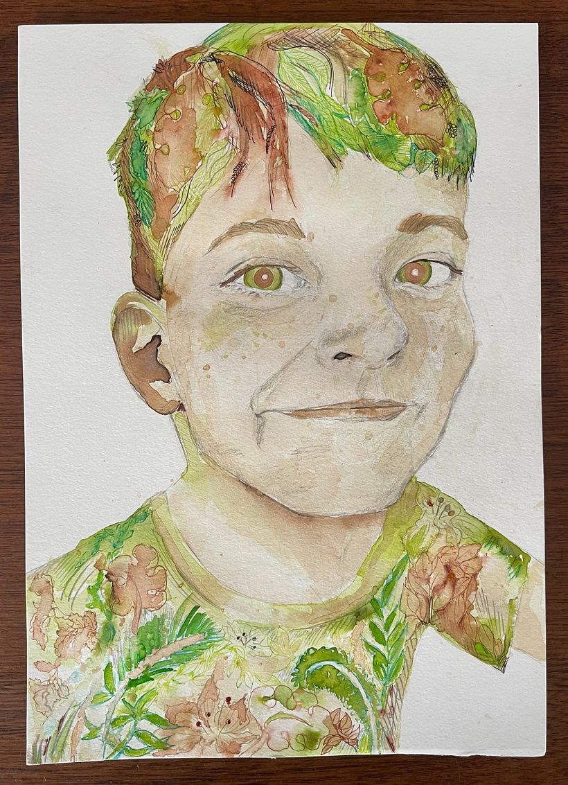 My project for course: Experimental Portraiture with Ink, Tea and Alcohol 2