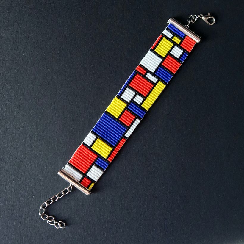Beading - inspired by the painting of Piet Mondrian 3