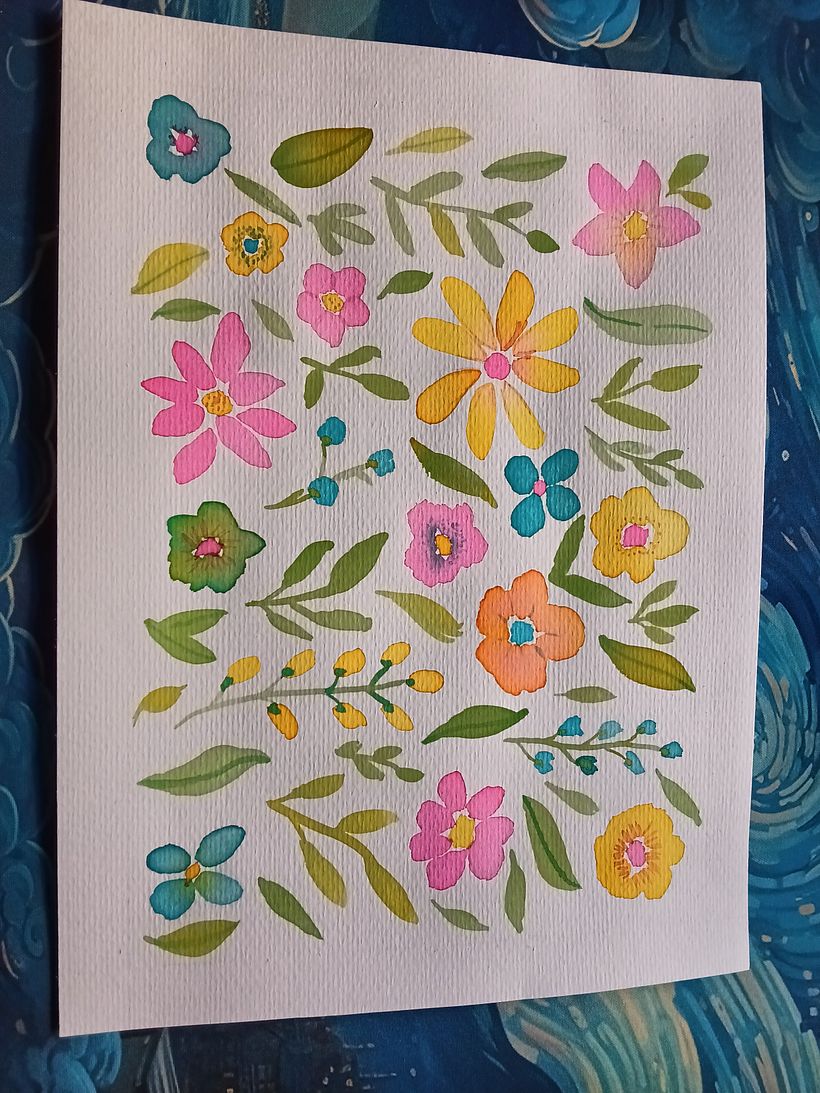 Mi proyecto del curso: Estampados florales en acuarela con colores vibrantes 2