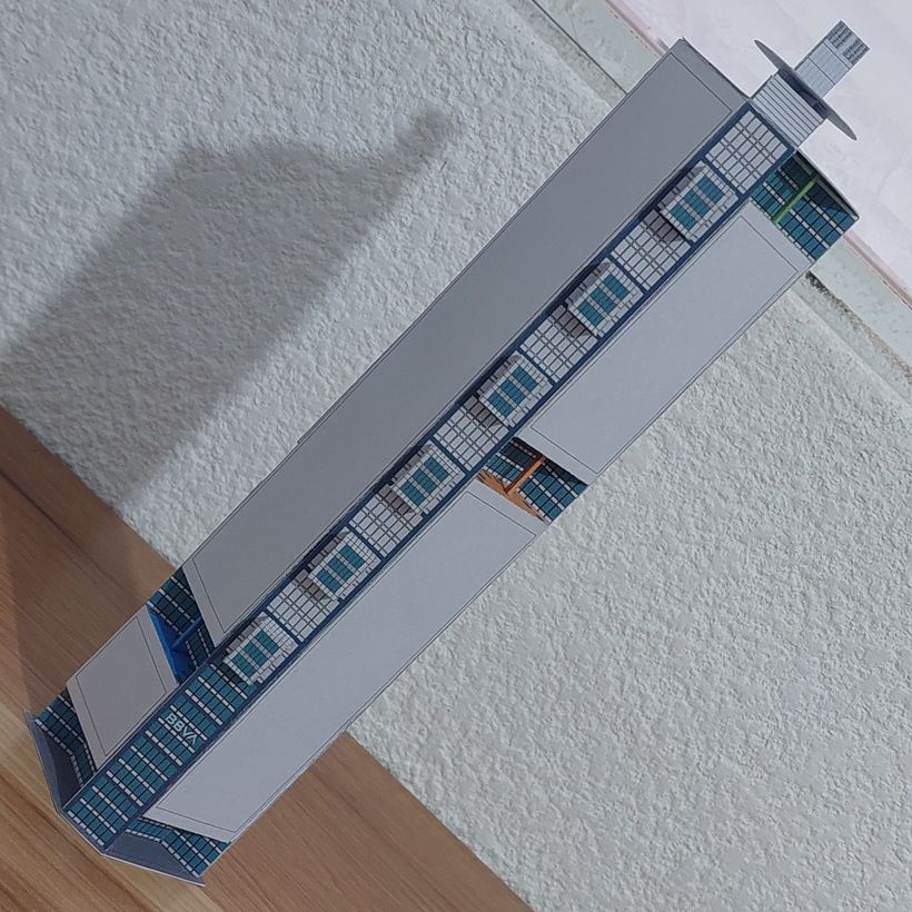 Ensamble del nucleo, piezas de terraza, escaleras y mensulas.