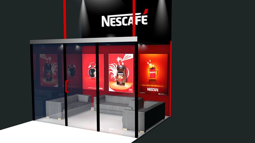Estudo de Modelagem / Texturização / Iluminação / Render Quiosque NESCAFÉ 7
