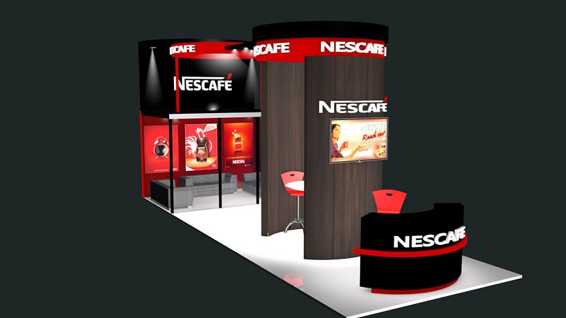 Estudo de Modelagem / Texturização / Iluminação / Render Quiosque NESCAFÉ 8