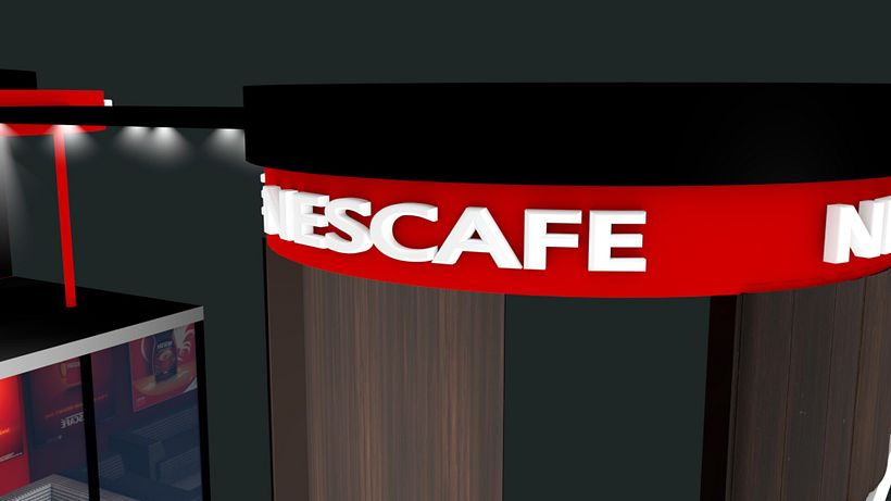 Estudo de Modelagem / Texturização / Iluminação / Render Quiosque NESCAFÉ 5