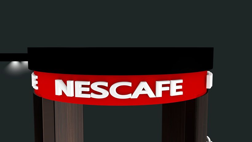 Estudo de Modelagem / Texturização / Iluminação / Render Quiosque NESCAFÉ 9