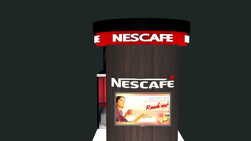 Estudo de Modelagem / Texturização / Iluminação / Render Quiosque NESCAFÉ 10