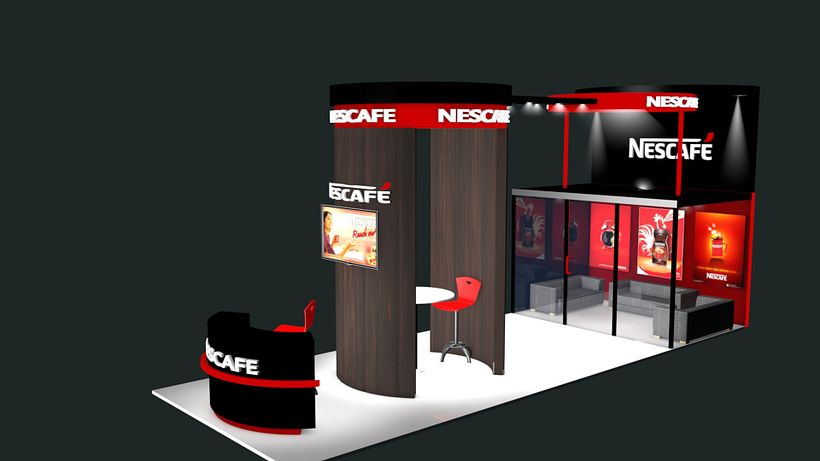 Estudo de Modelagem / Texturização / Iluminação / Render Quiosque NESCAFÉ 14