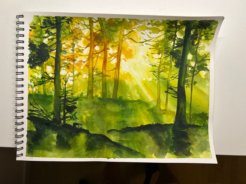 My project for course: Dreamy Watercolor Landscapes: Paint with Light 1