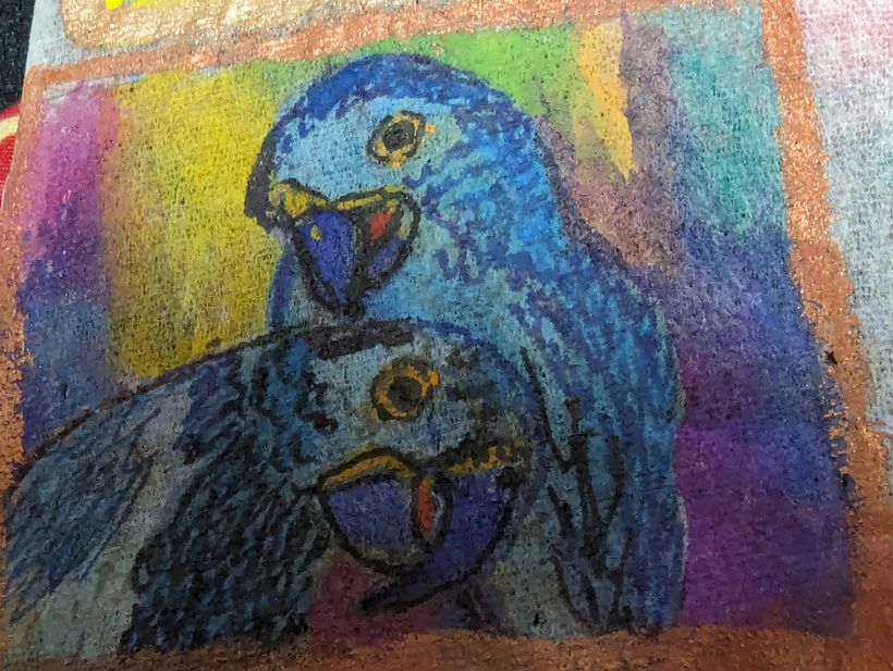Watercolor on teabag  - Peinture