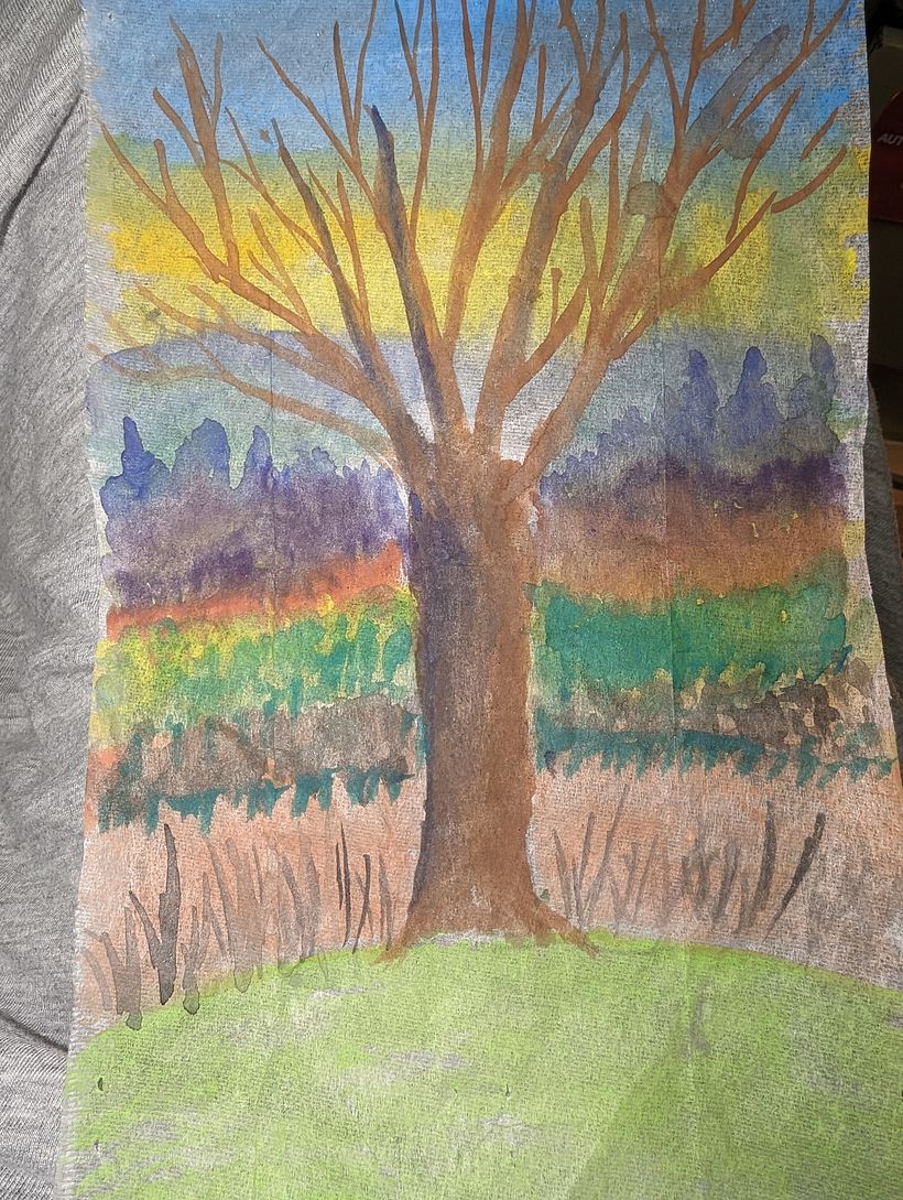 Water color on teabag  2