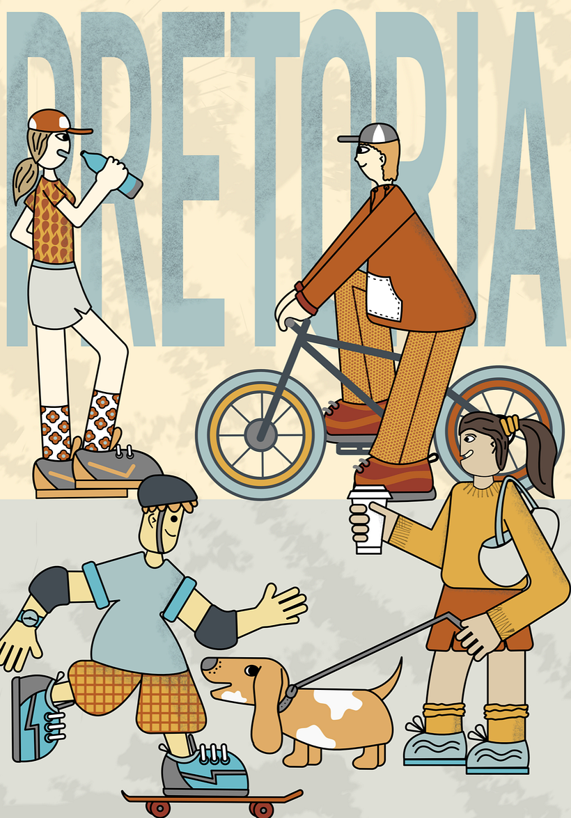 Final composition with color and texture. City is Pretoria in South Africa