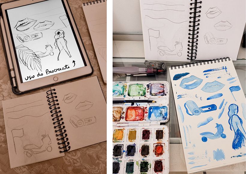Utilizei a ferramenta Procreate para fazer a colagem/composição, pois não tenho acesso ao Photoshop