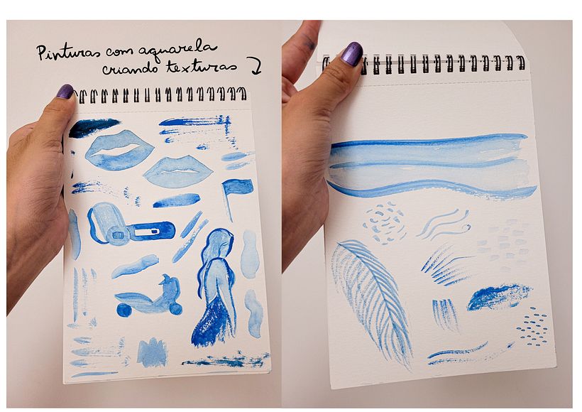 Texturas e aquarela