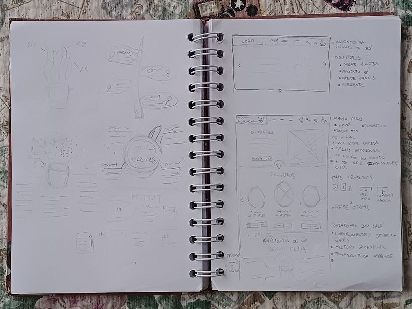 Rascunhos iniciais, Wireframe Desktop