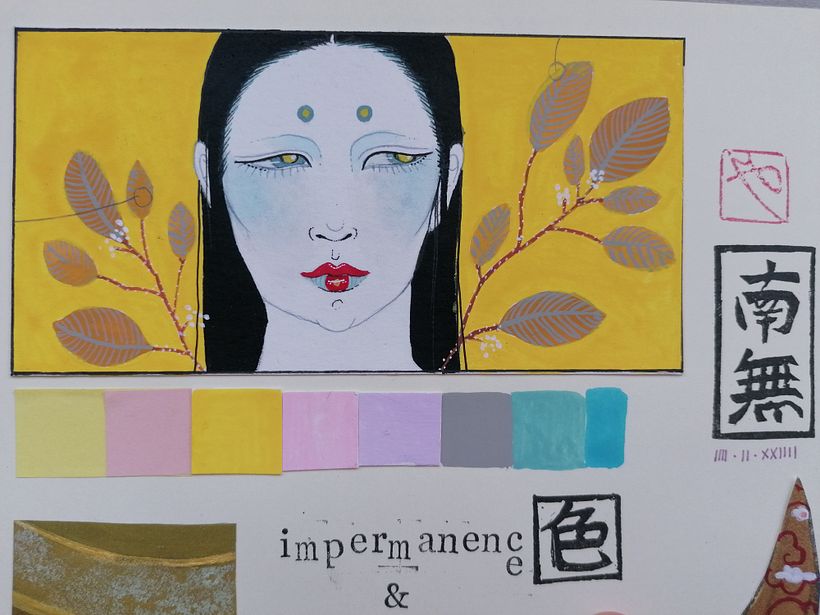 Viaje cromático a Japón (gouache) 1