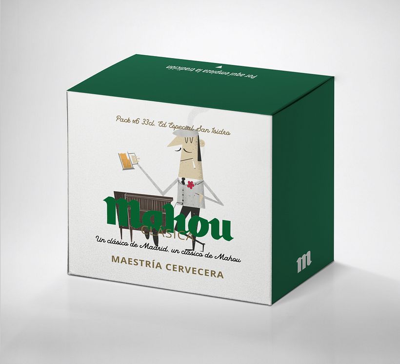 Mockup Caja Mahou Clásica Ed. limitada San Isidro