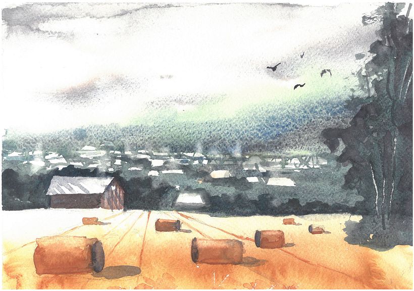 My project for course: Watercolor Landscapes: Experimental Tools and Techniques 3