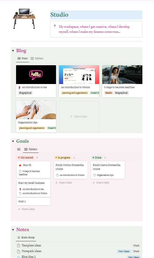 Mi proyecto del curso: Introducción a Notion para proyectos creativos 3