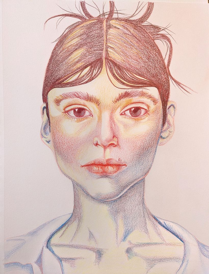It became hard because of the colored pencils I was using to add more detail, so I finished here.